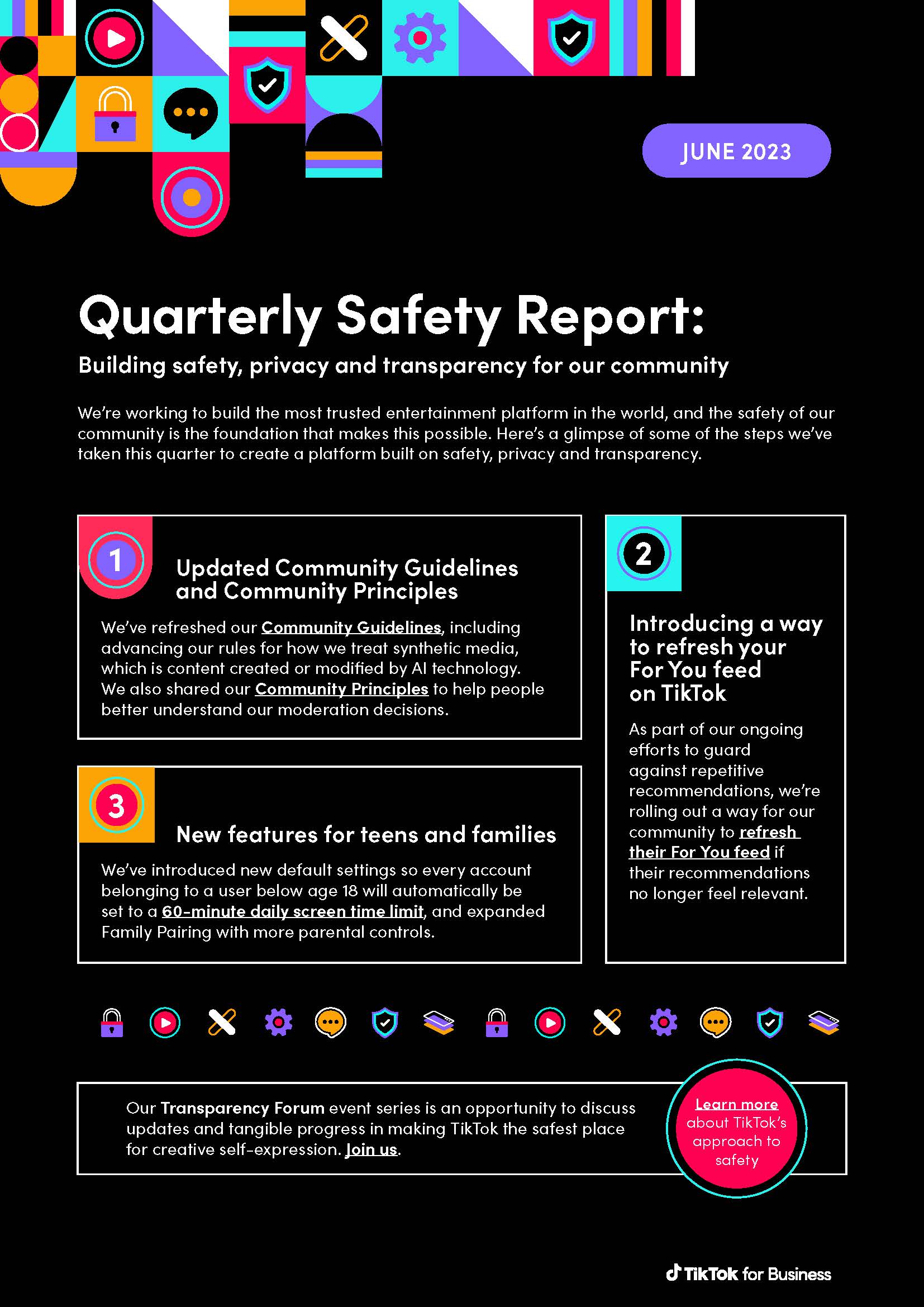TikTok Quarterly Safety Report Q2 - June 2023