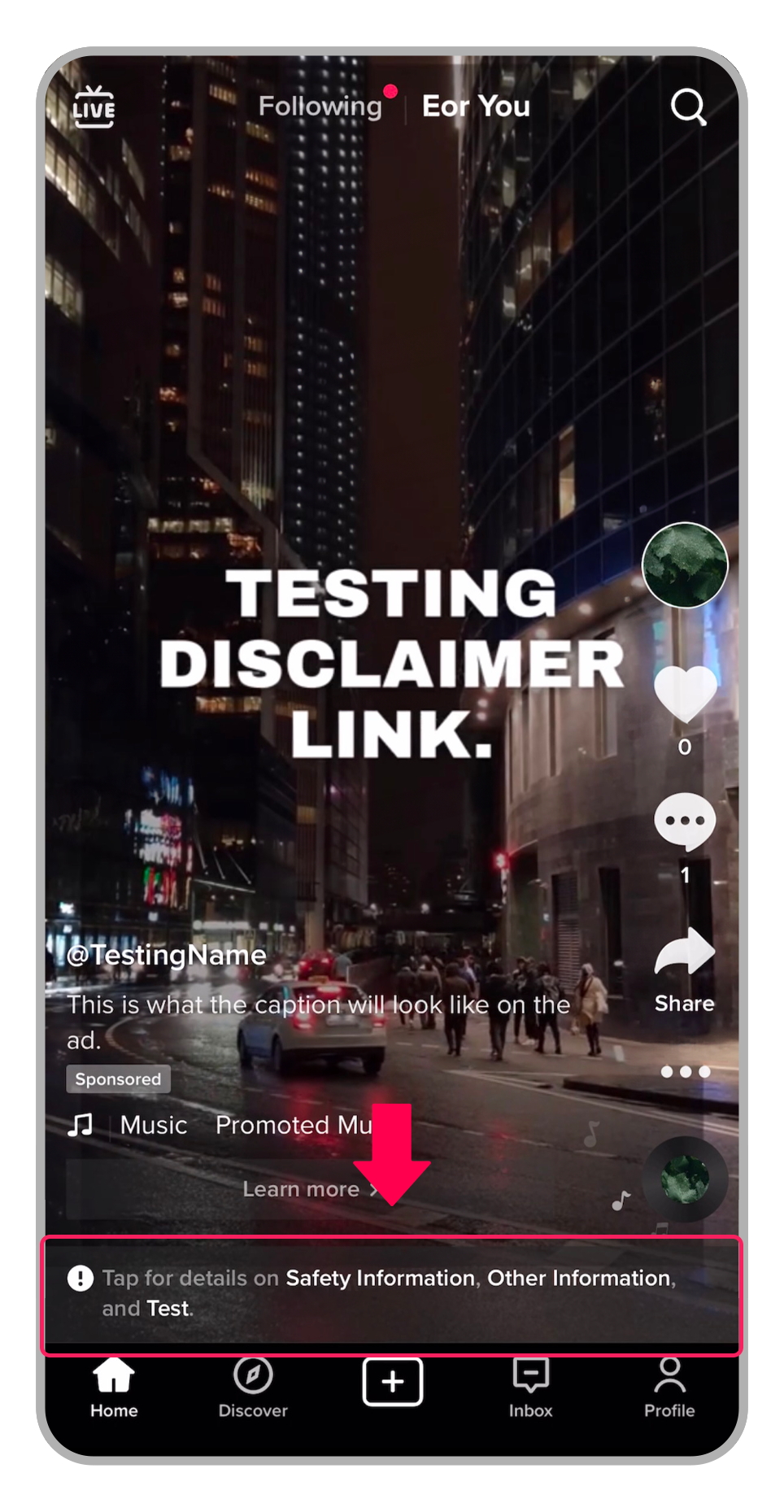 ​Clickable disclaimer