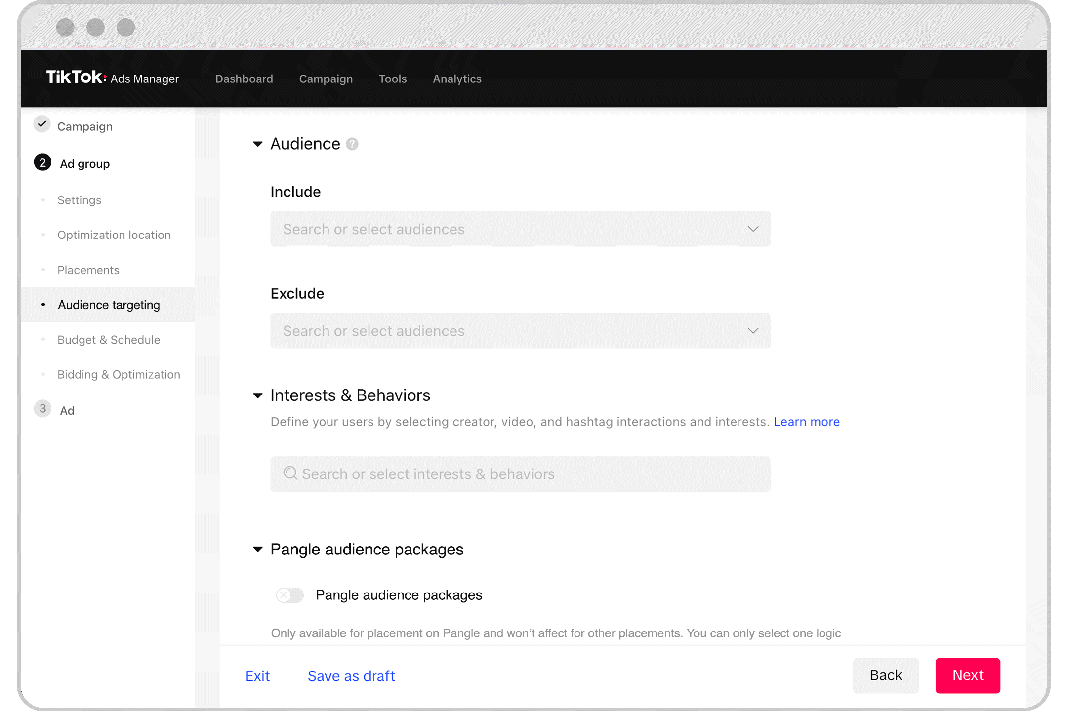 Audience targeting on TikTok Ads Manager